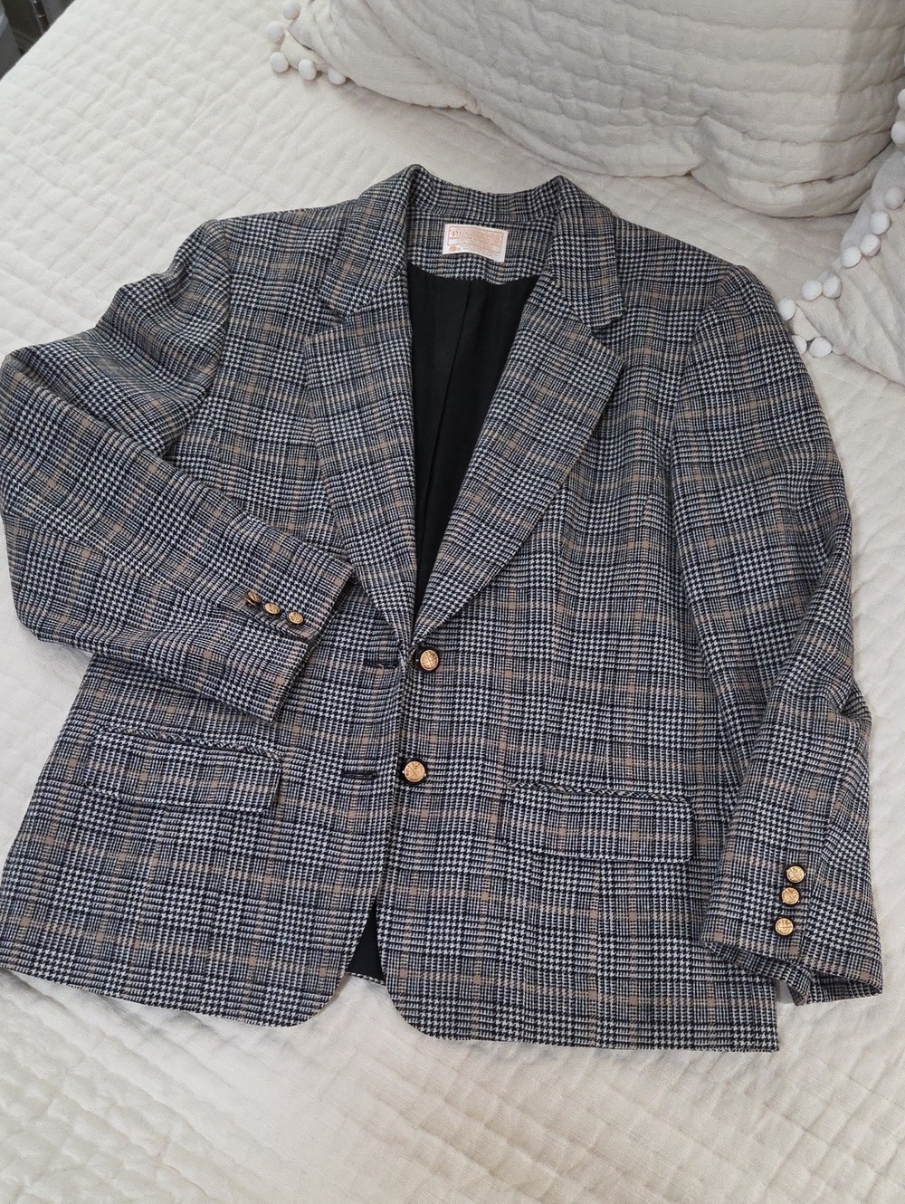 Pendleton Vintage Plaid Wool Blazer Size 10
